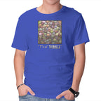 T is for Tribbles – Sci-Fi Graphic T-Shirt in royal blue, product display