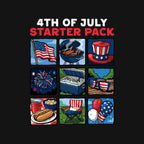 Fourth Of July Starter Pack Graphic T-Shirt design artwork for black graphic T-shirt