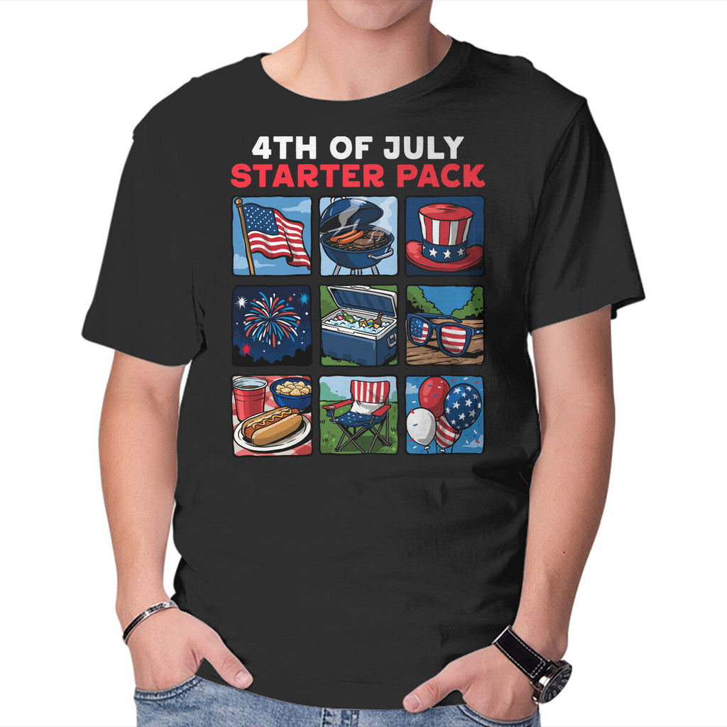 Fourth Of July Starter Pack Graphic T-Shirt in black, product display