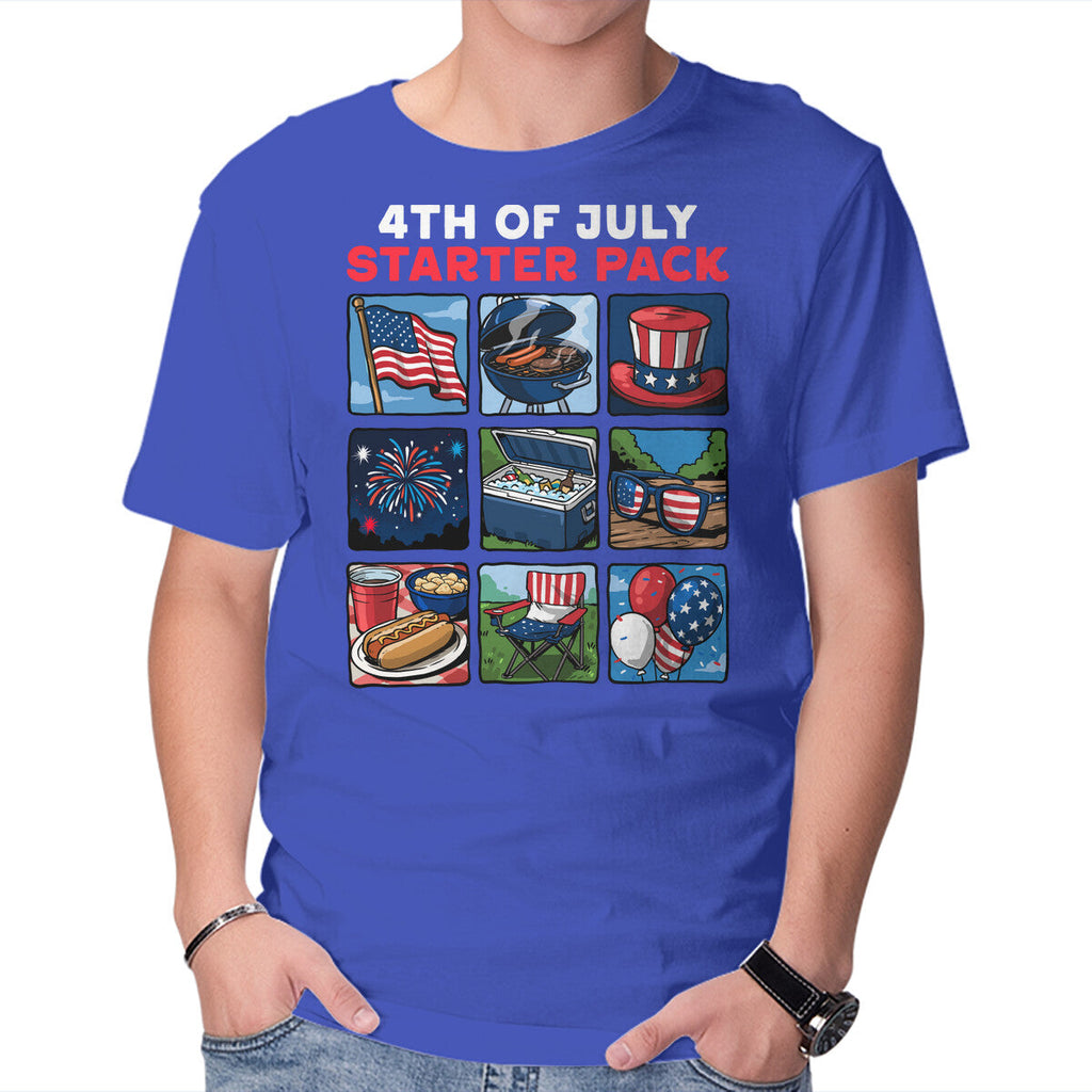Fourth Of July Starter Pack Graphic T-Shirt in royal blue, product display
