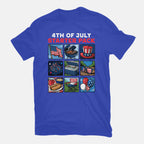 Fourth Of July Starter Pack Graphic T-Shirt in royal blue, flat-lay product view