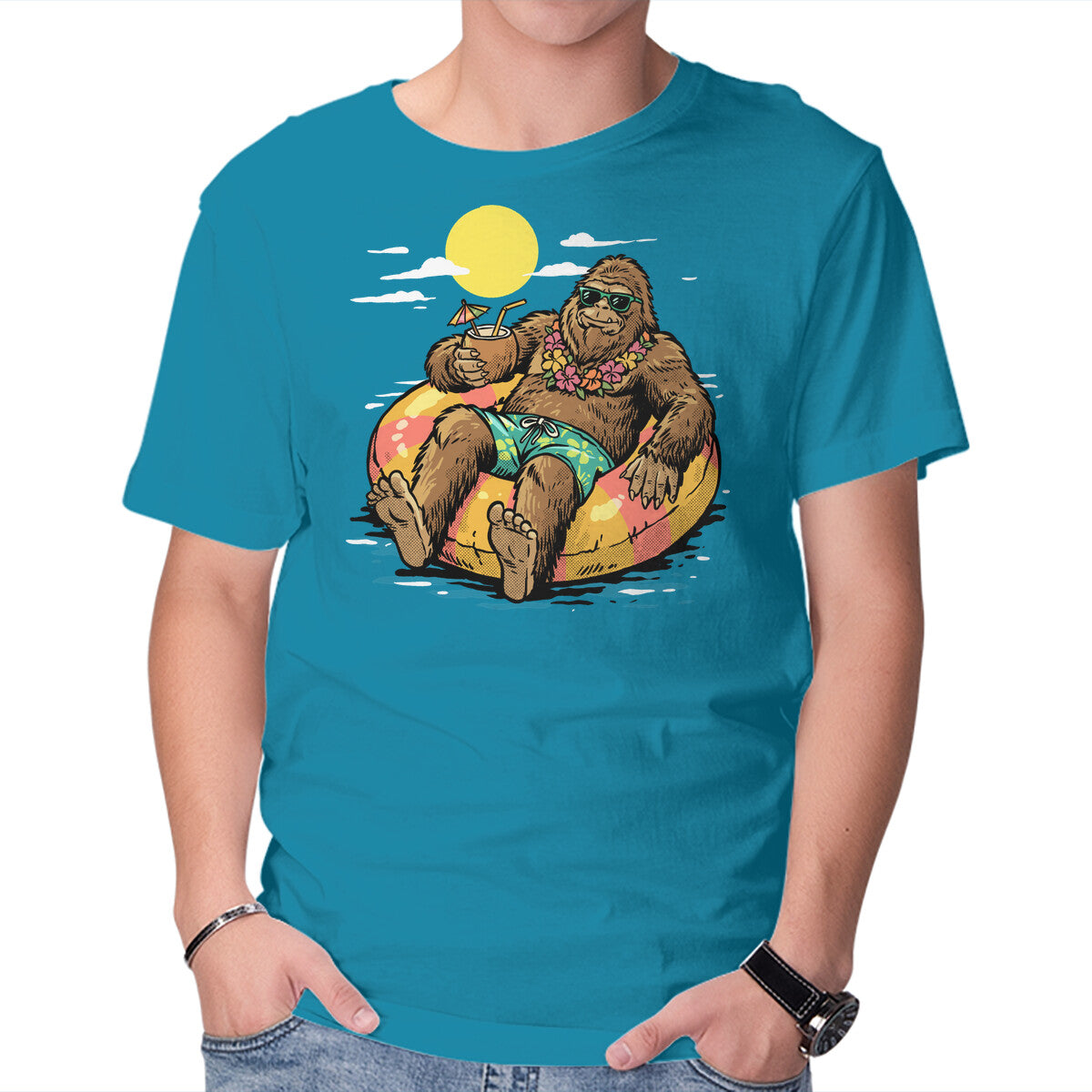 Cryptid Summer – Movie Graphic T-Shirt in turquoise, product display