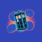 The Ripple Of Time – Sci-Fi Graphic T-Shirt design artwork for royal blue graphic T-shirt