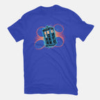 The Ripple Of Time – Sci-Fi Graphic T-Shirt in royal blue, flat-lay product view