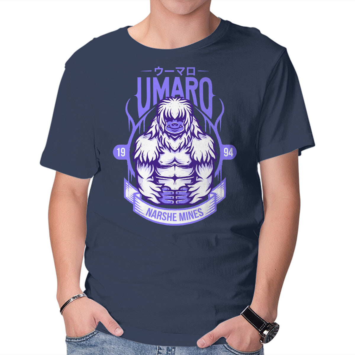 Umaro – Gaming Graphic T-Shirt in navy, product display