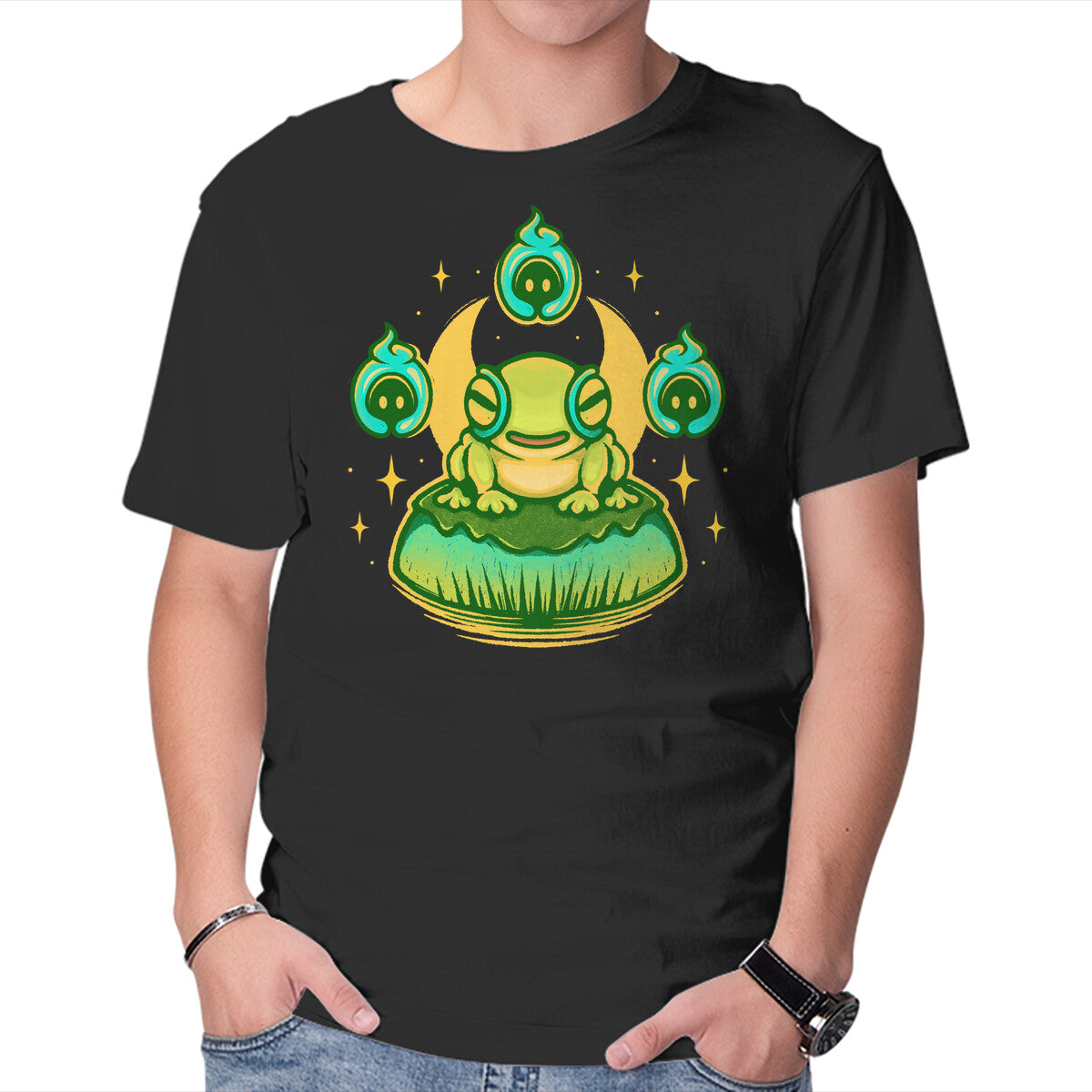 Frinos And The Shades – Gaming Graphic T-Shirt in black, product display