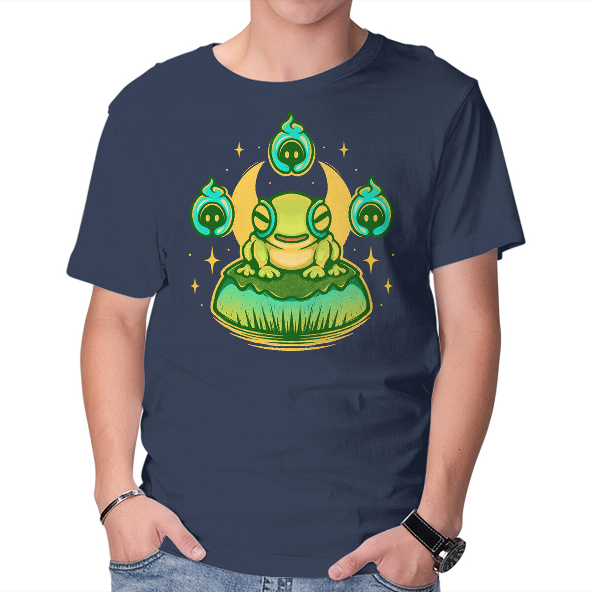 Frinos And The Shades – Gaming Graphic T-Shirt in navy, product display
