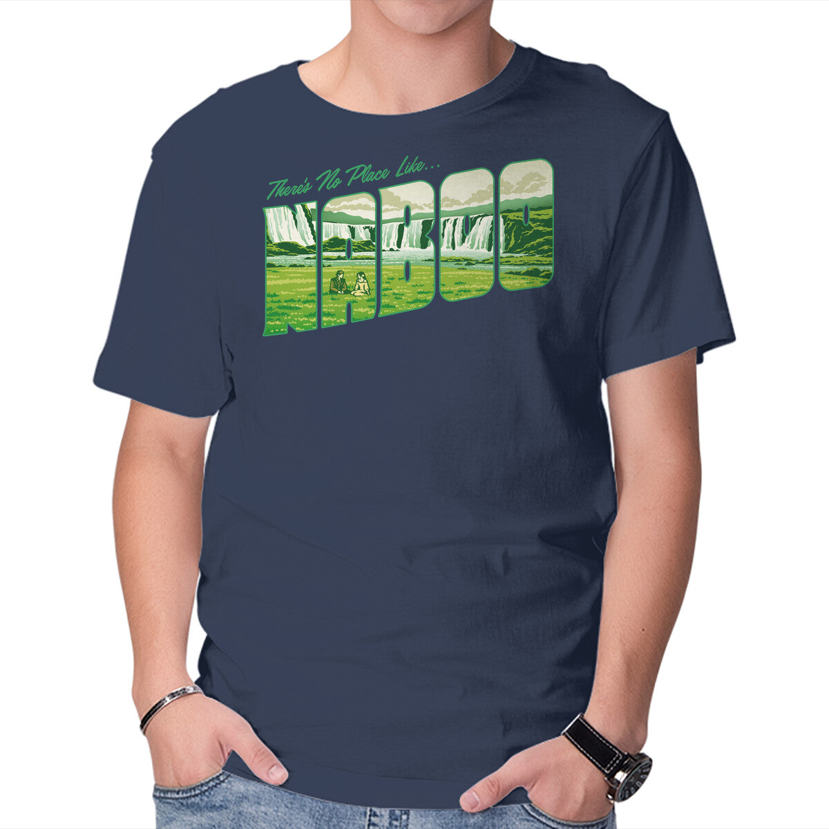No Place Like Naboo – Sci-Fi Graphic T-Shirt in navy, product display