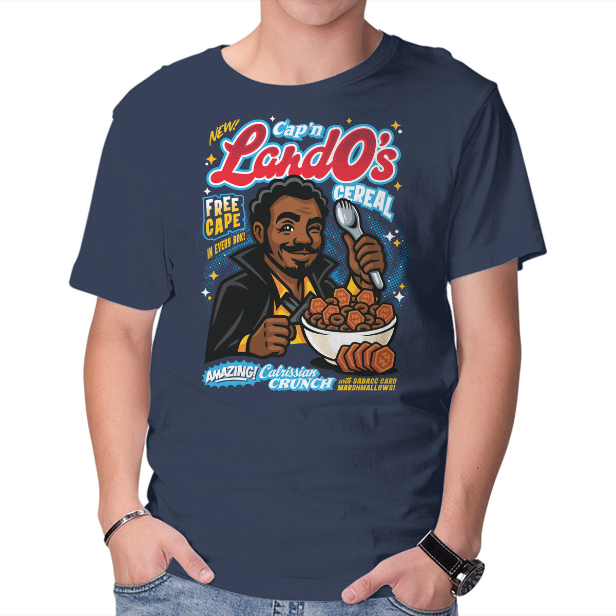 Cap'n LandO's – Sci-Fi Graphic T-Shirt in navy, product display