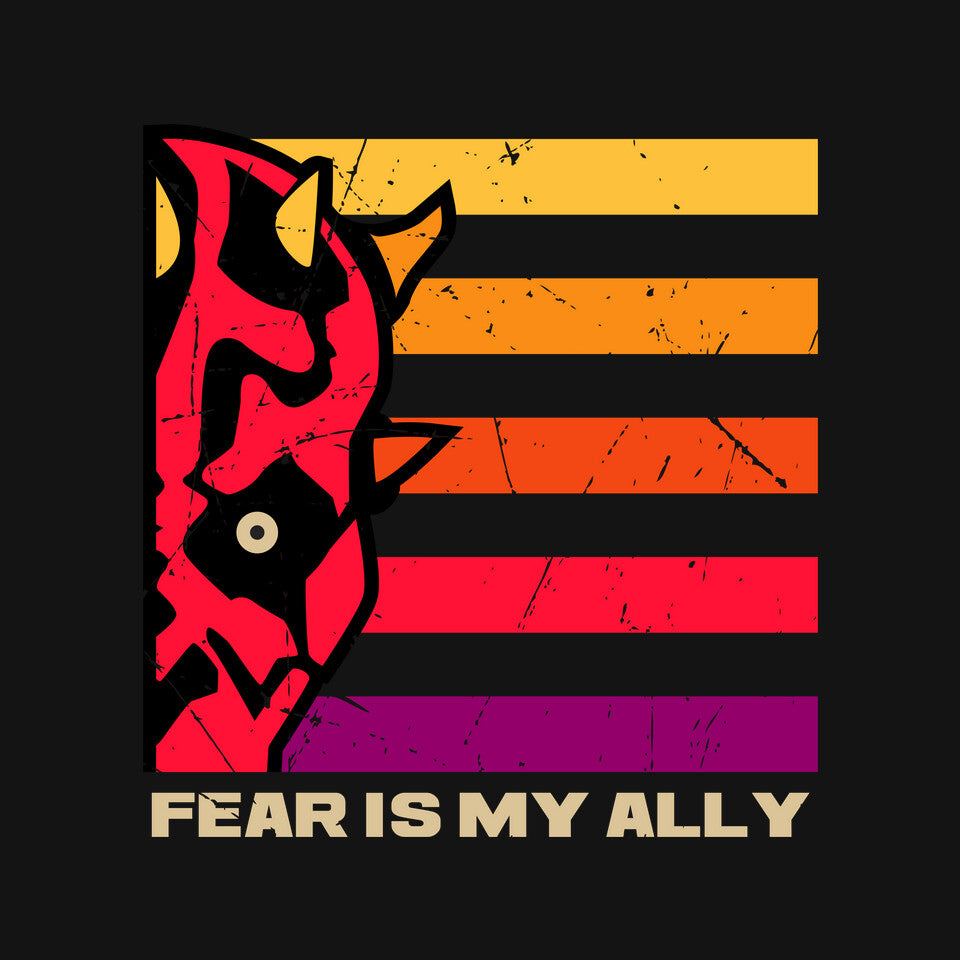 Face Of Fearless – Sci-Fi Graphic T-Shirt design artwork for black graphic T-shirt