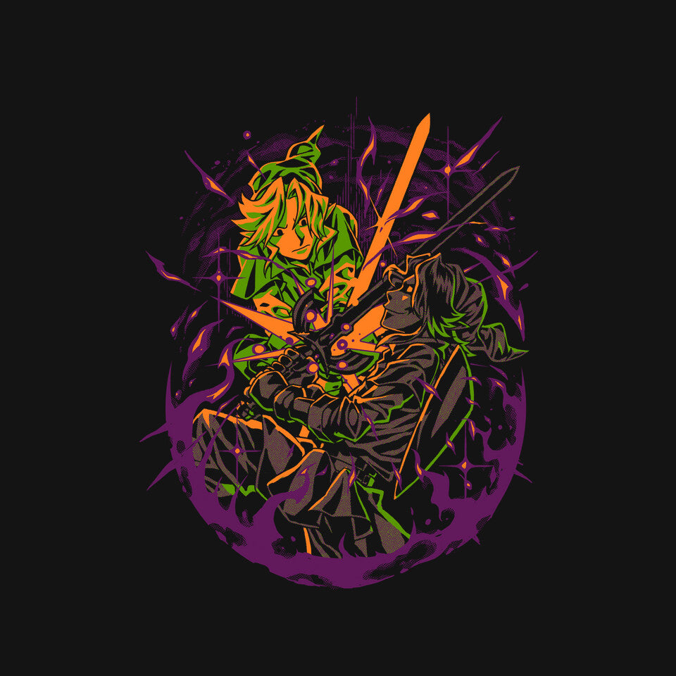 Last Spark Of Light – Anime Graphic T-Shirt design artwork for black graphic T-shirt
