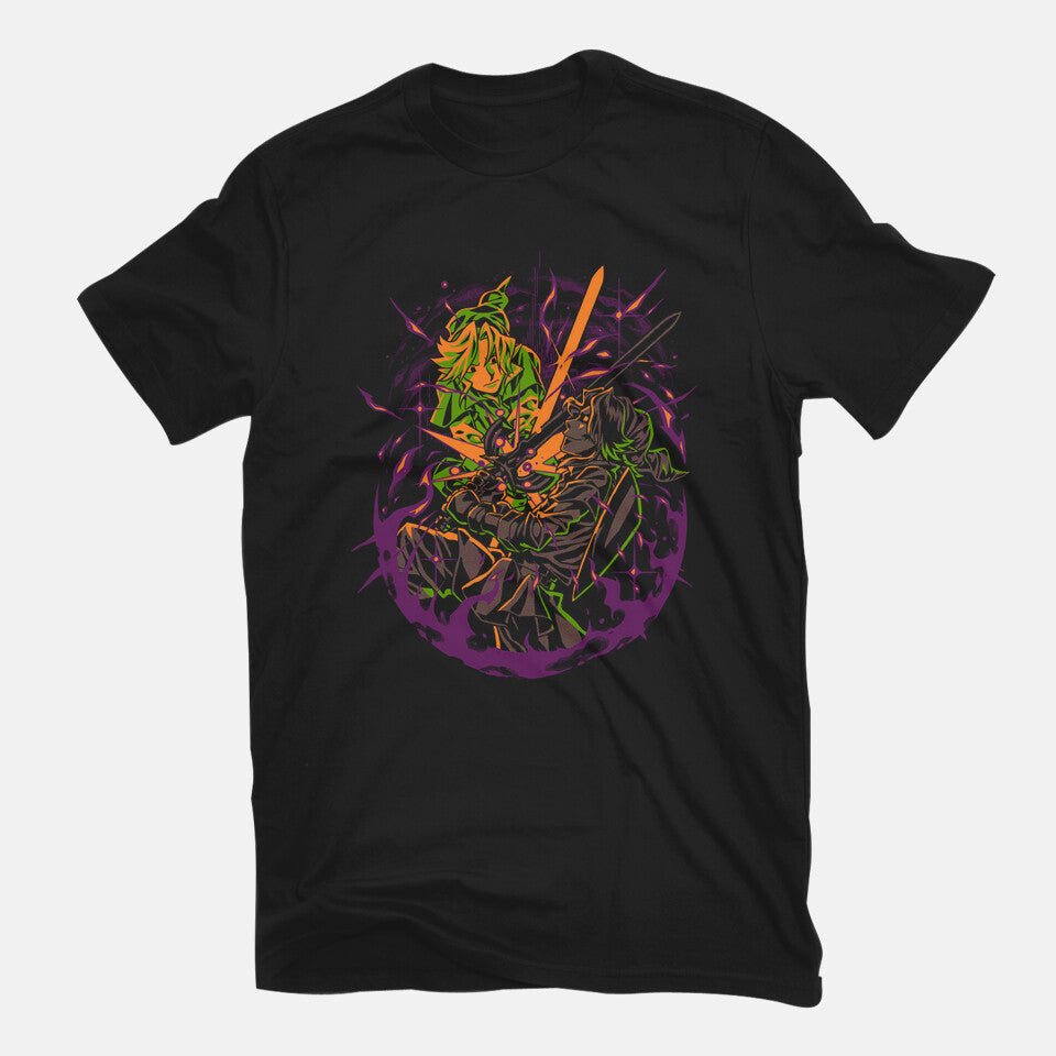 Last Spark Of Light – Anime Graphic T-Shirt in black, flat-lay product view