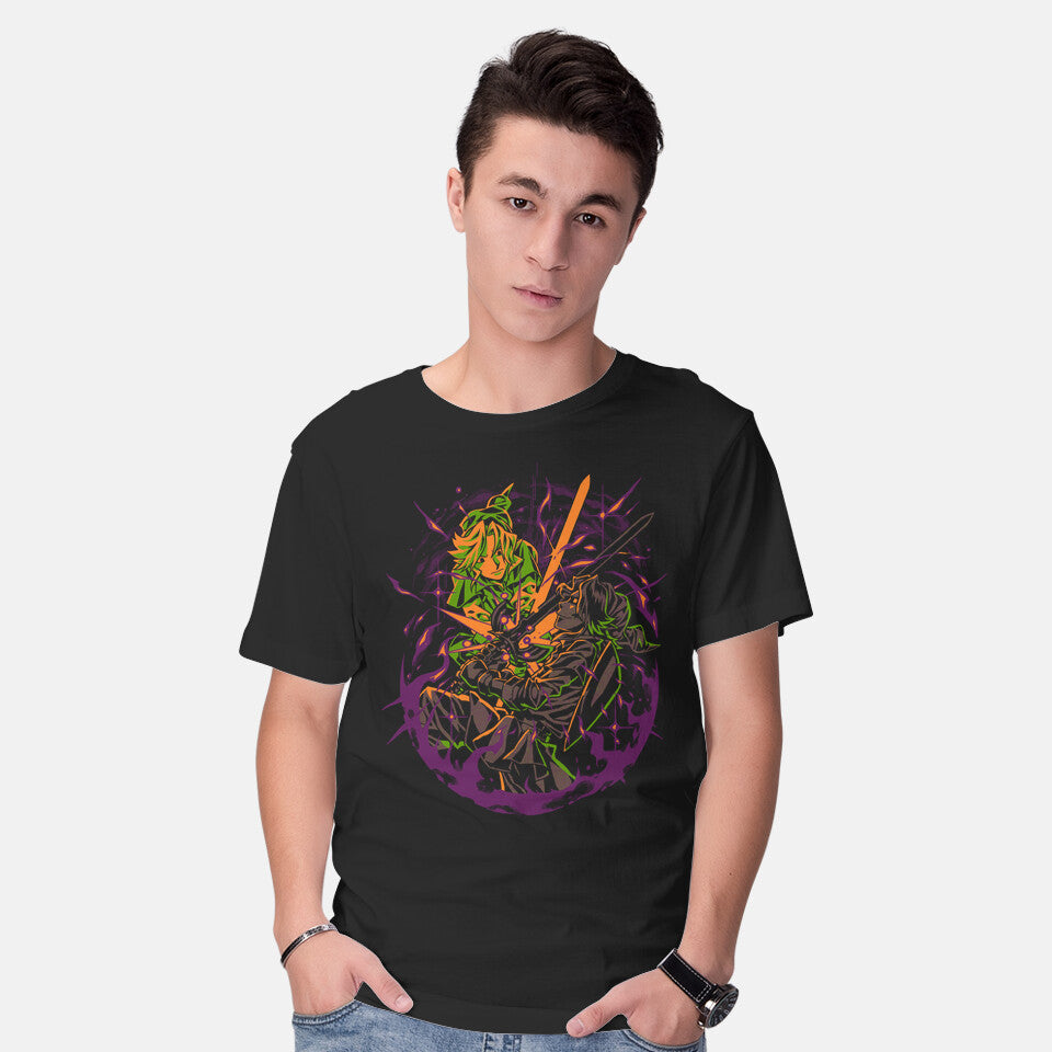 Model wearing black Last Spark Of Light – Anime Graphic T-Shirt