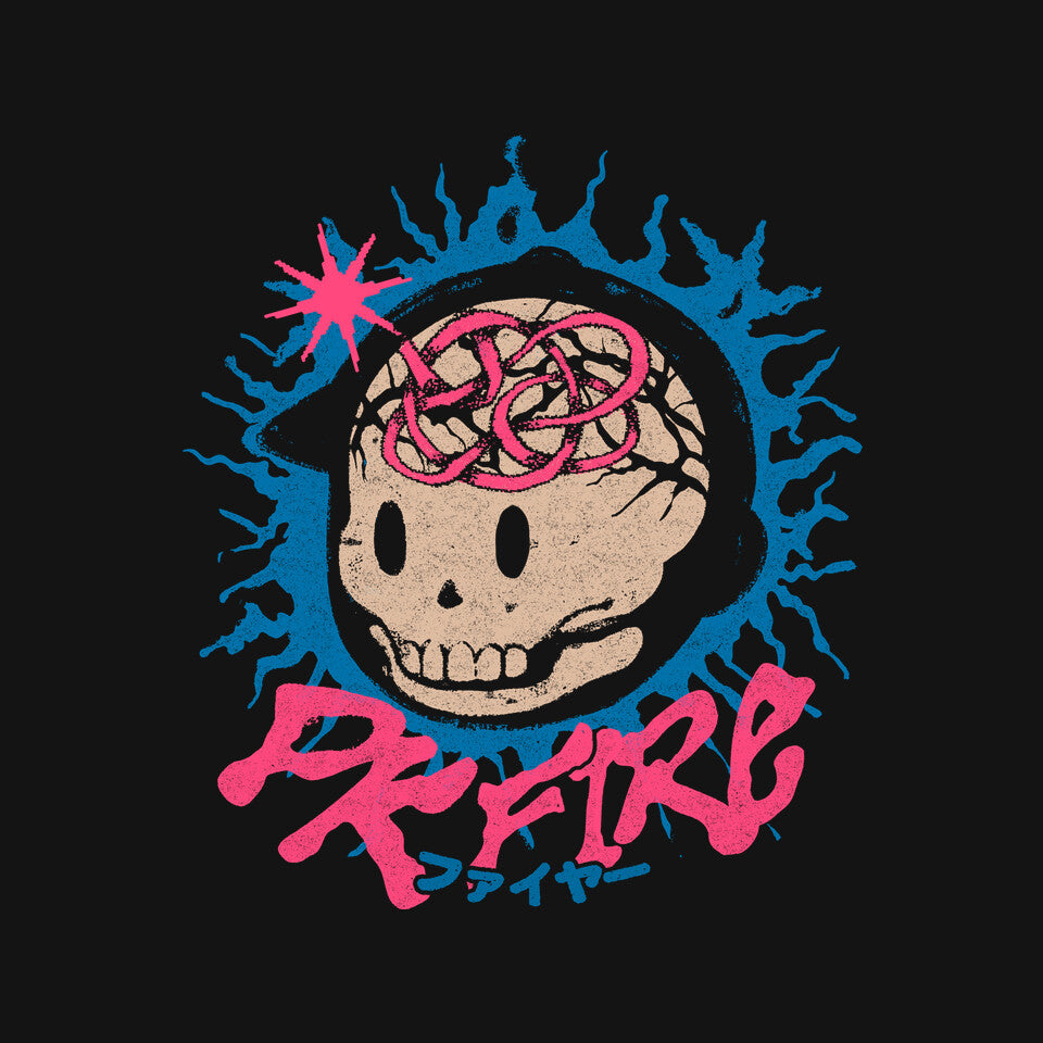 PK Fire – Anime Graphic T-Shirt design artwork for black graphic T-shirt
