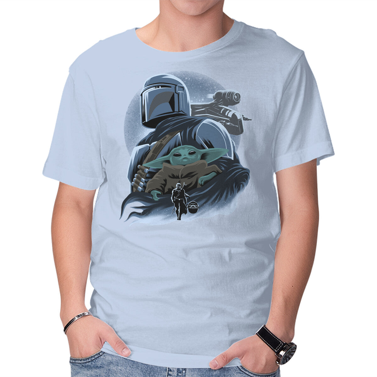 Clan Mudhorn – Sci-Fi Graphic T-Shirt in blue, product display