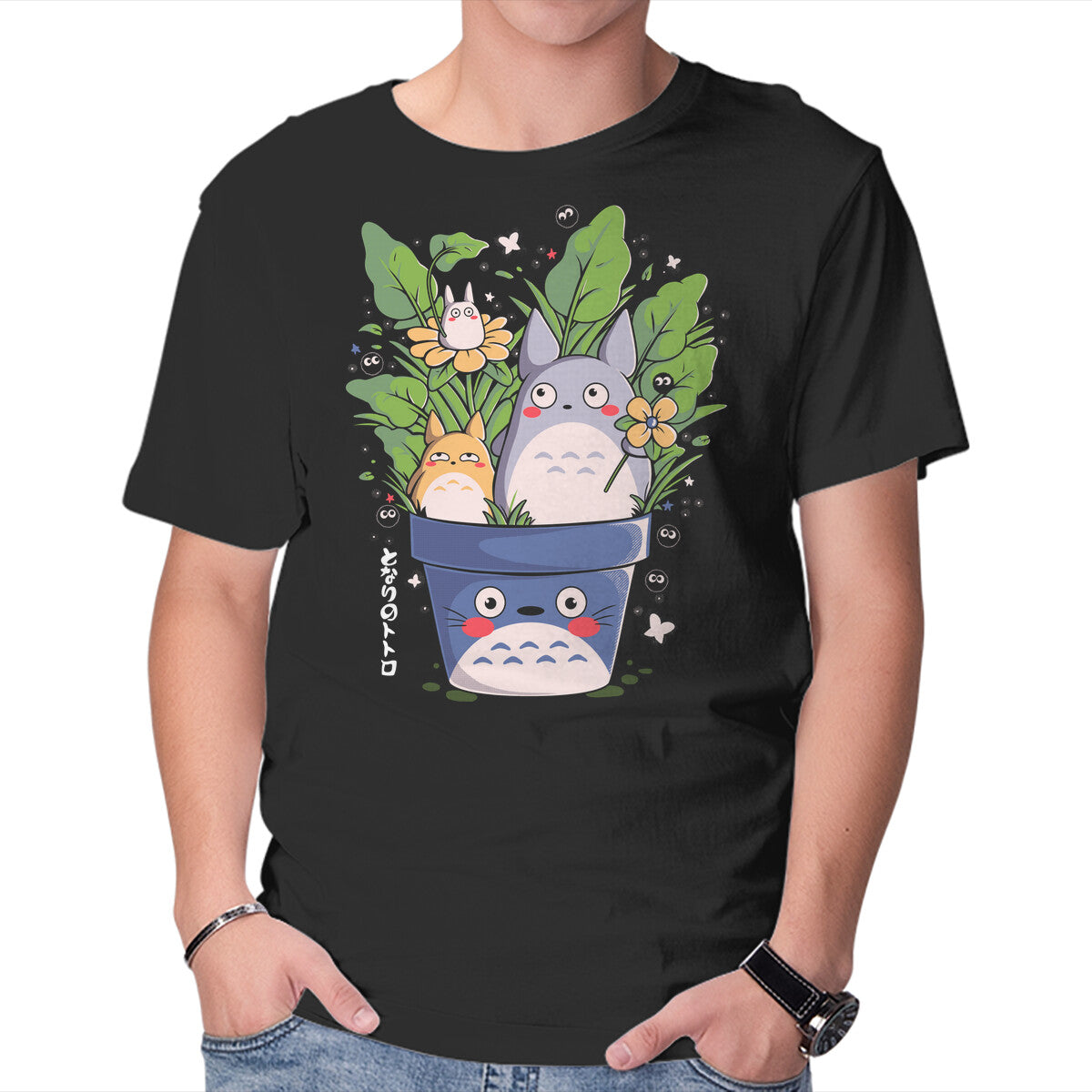 Spirits Garden – Anime Graphic T-Shirt in black, product display