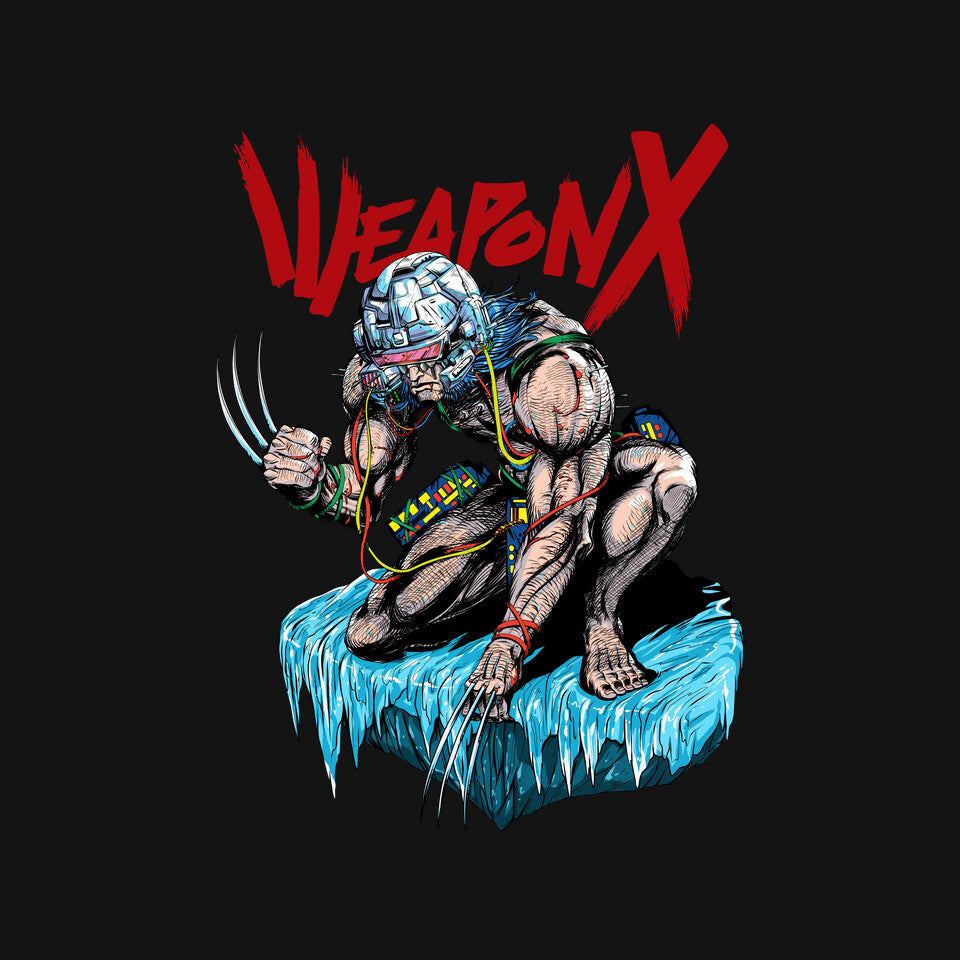 Berserker Weapon X – Anime Graphic T-Shirt design artwork for black graphic T-shirt