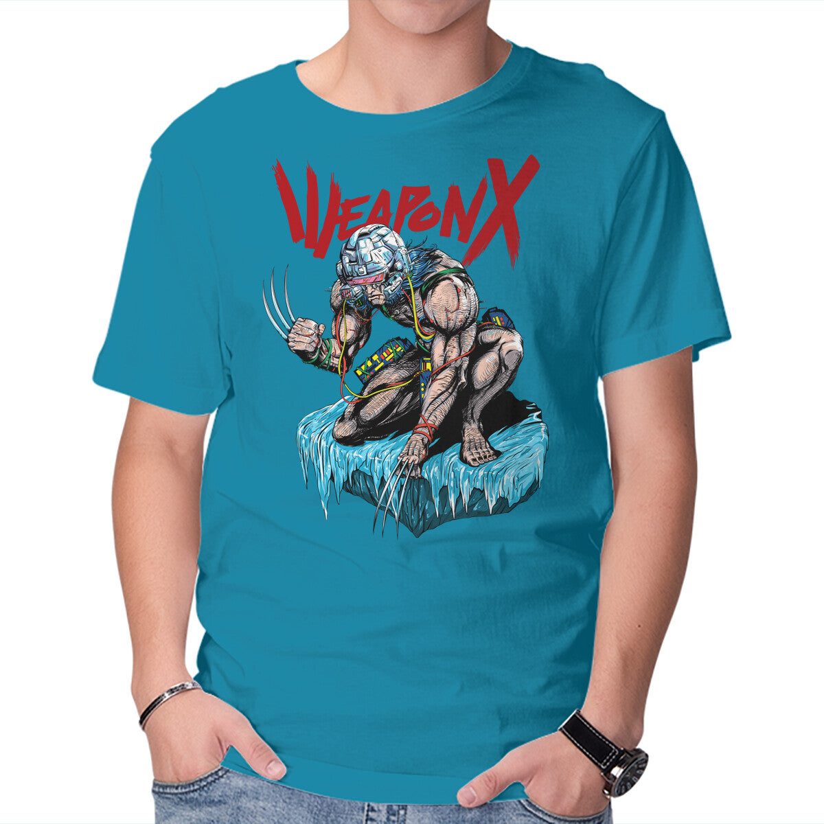 Berserker Weapon X – Anime Graphic T-Shirt in turquoise, product display