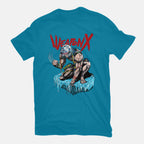 Berserker Weapon X – Anime Graphic T-Shirt in turquoise, flat-lay product view