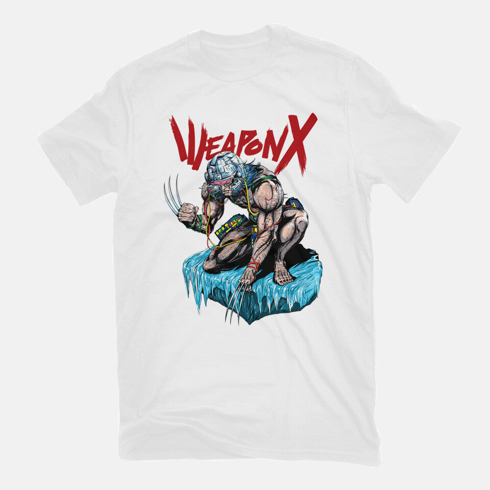 Berserker Weapon X – Anime Graphic T-Shirt in white, flat-lay product view