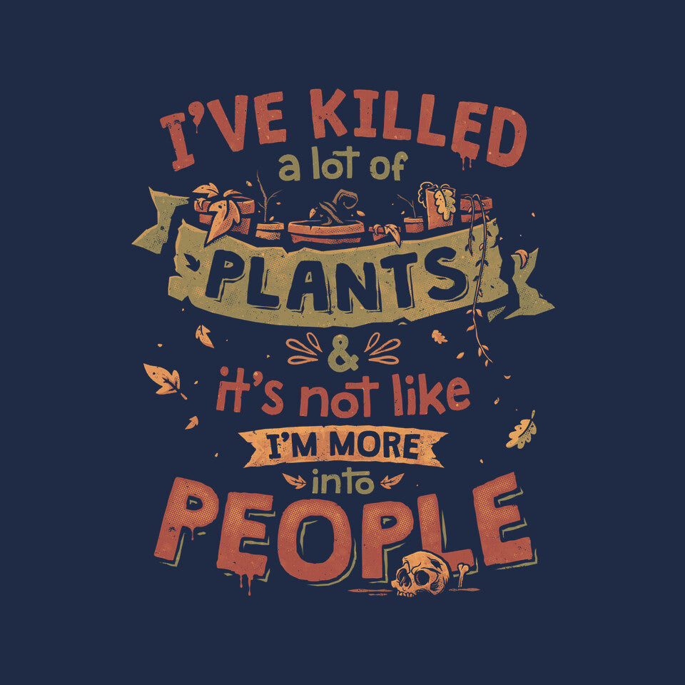 Plant Killer – Horror Graphic T-Shirt design artwork for navy graphic T-shirt