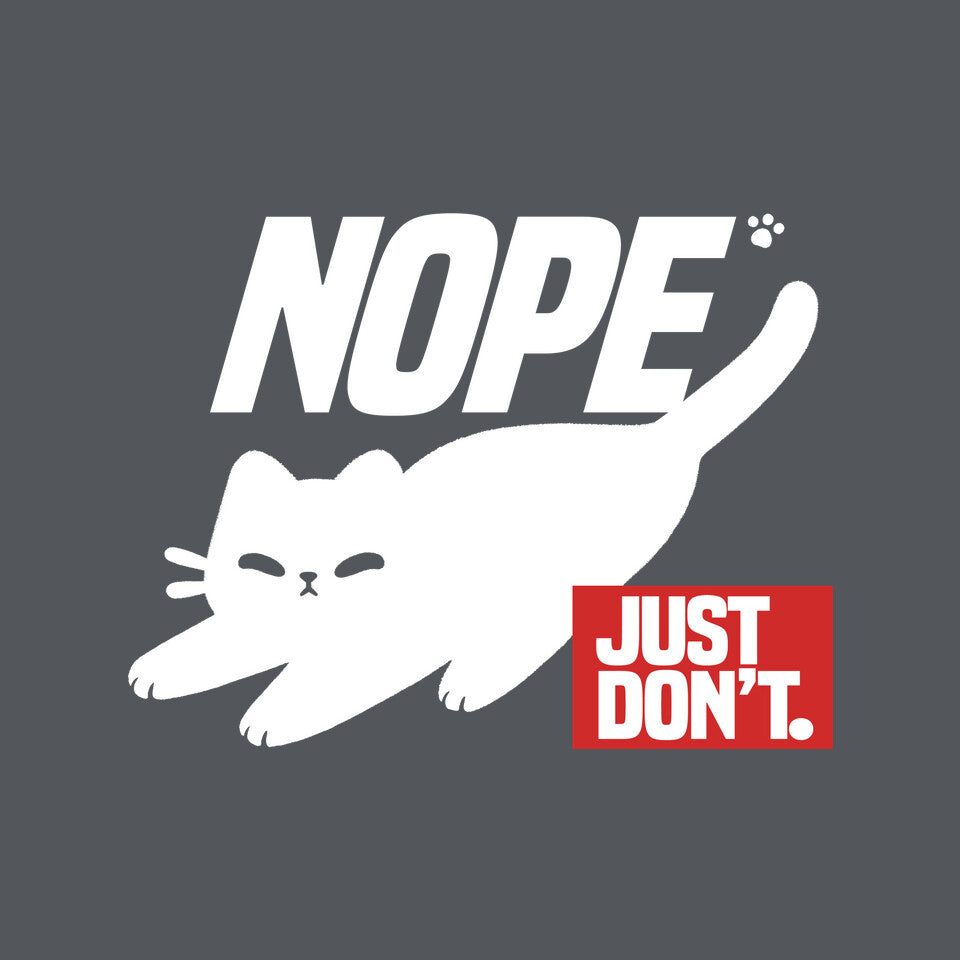 Nope Just Don't graphic print detail on charcoal T-shirt