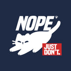 Nope Just Don't graphic print detail on navy T-shirt