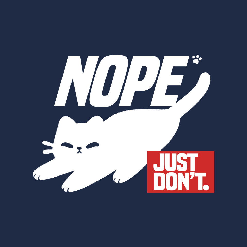 Nope Just Don't graphic print detail on navy T-shirt