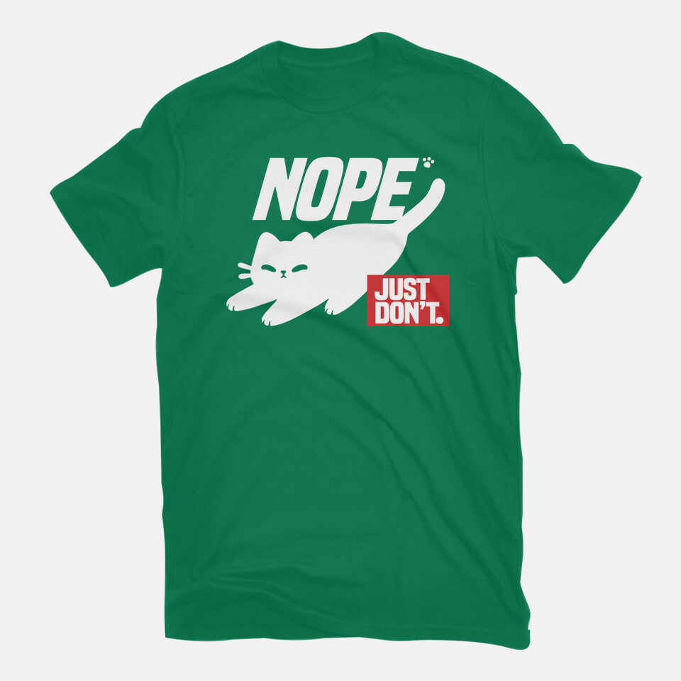 Nope Just Don't in green, flat lay view