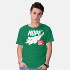 Model wearing green Nope Just Don't