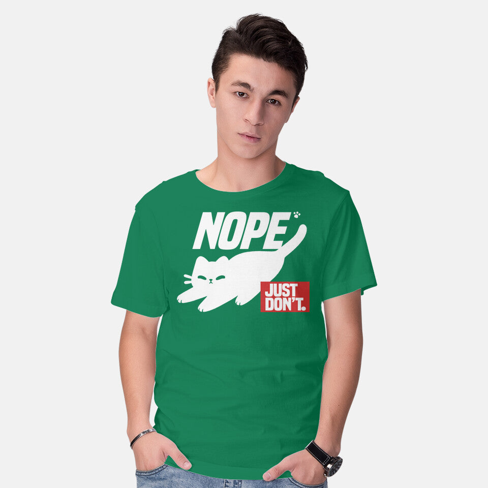 Model wearing green Nope Just Don't