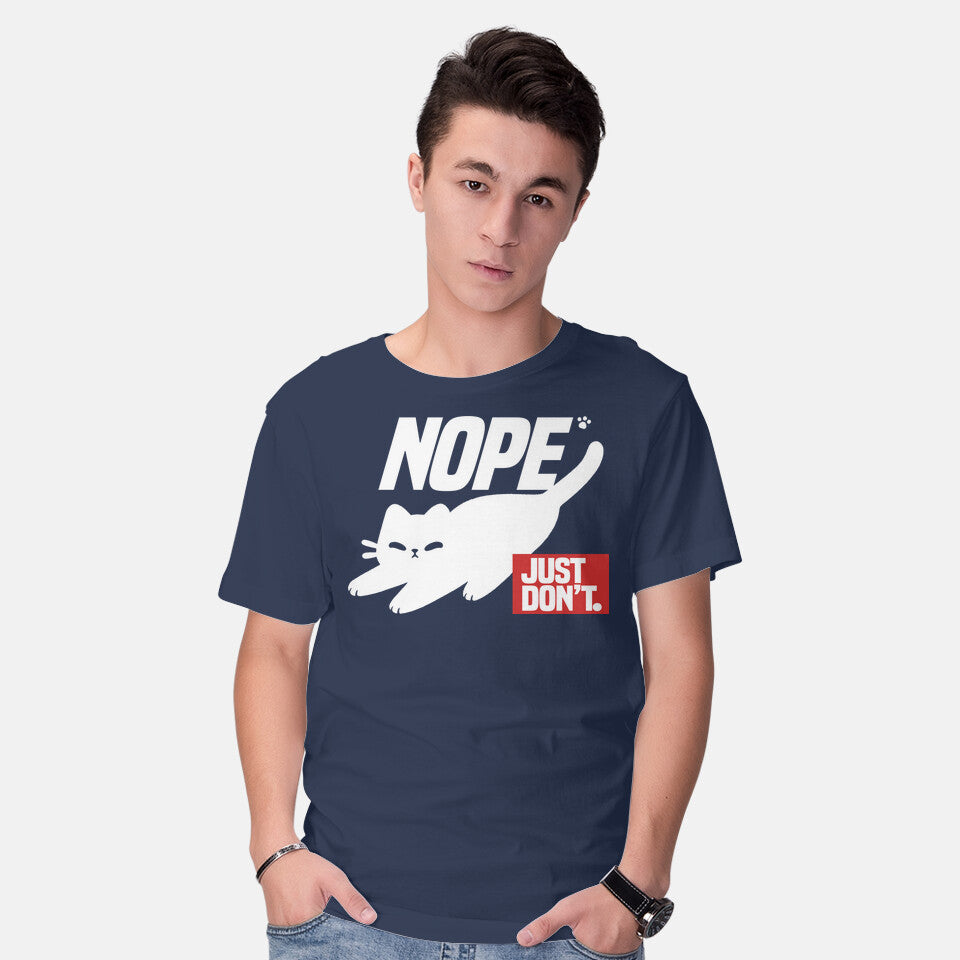 Model wearing navy Nope Just Don't