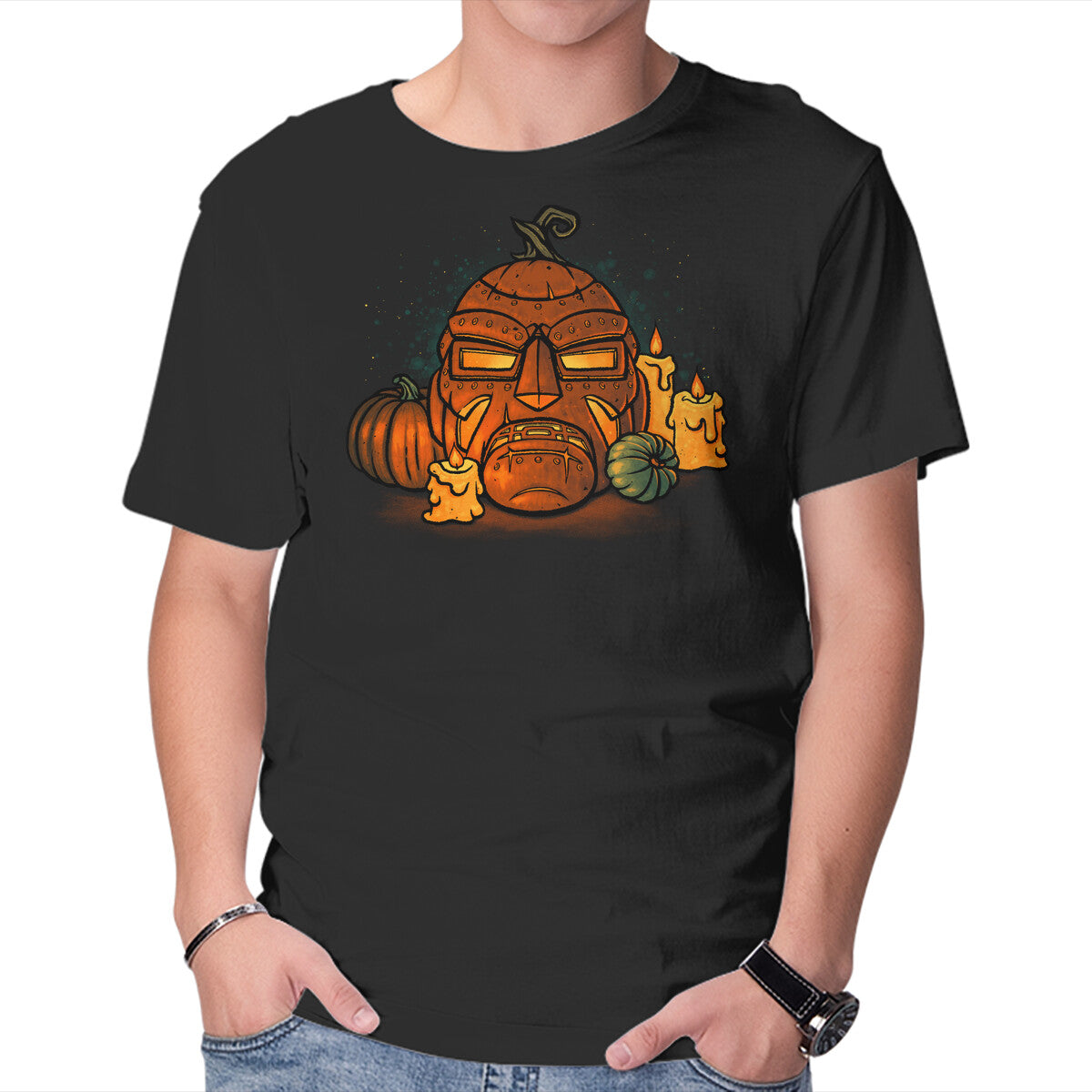 Happy Doomween in black, product view