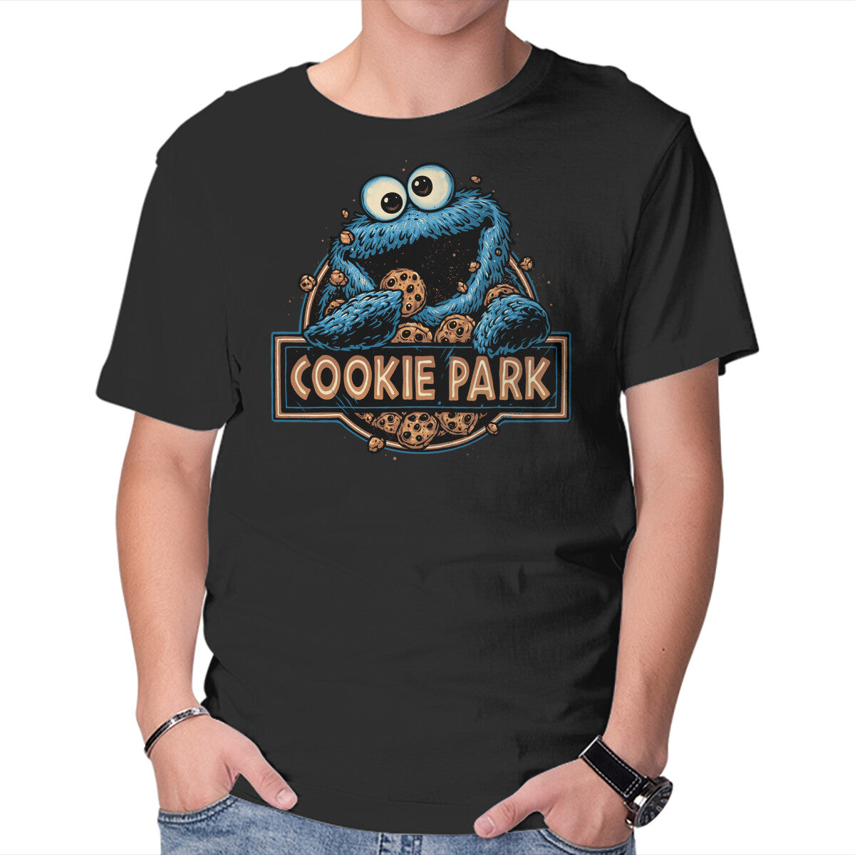 Welcome To Cookie Park – Horror Graphic T-Shirt in black, product display