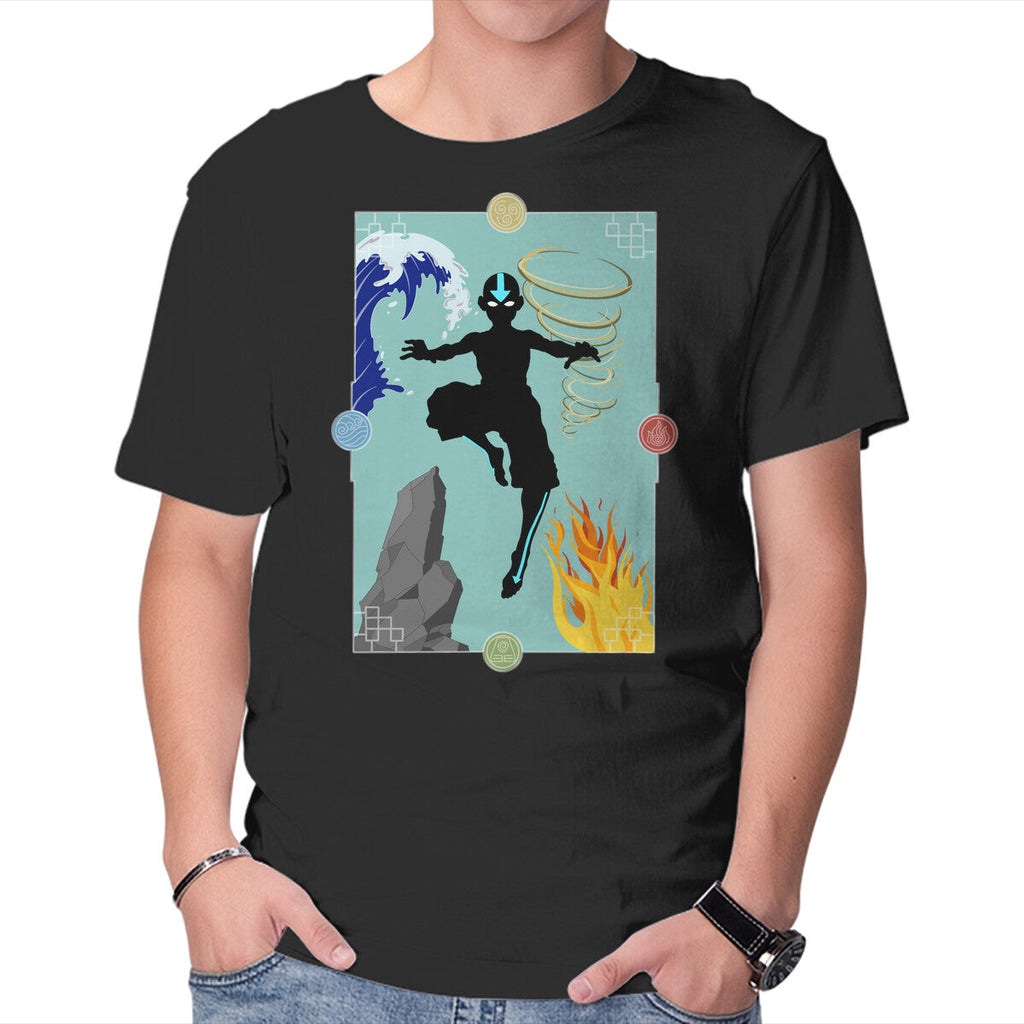Four Elements – Anime Graphic T-Shirt in black, product display