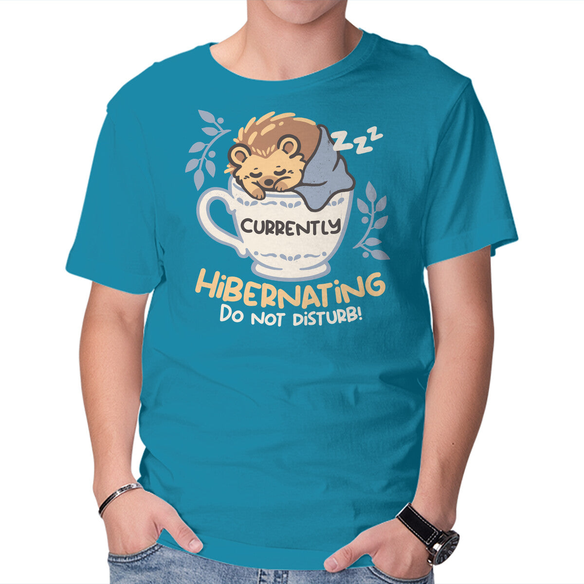 Currently Hibernating Hedgehog in turquoise, product view