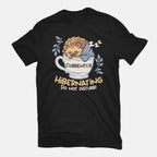Currently Hibernating Hedgehog in black, flat lay view