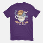 Currently Hibernating Hedgehog in purple, flat lay view