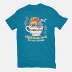 Currently Hibernating Hedgehog in turquoise, flat lay view