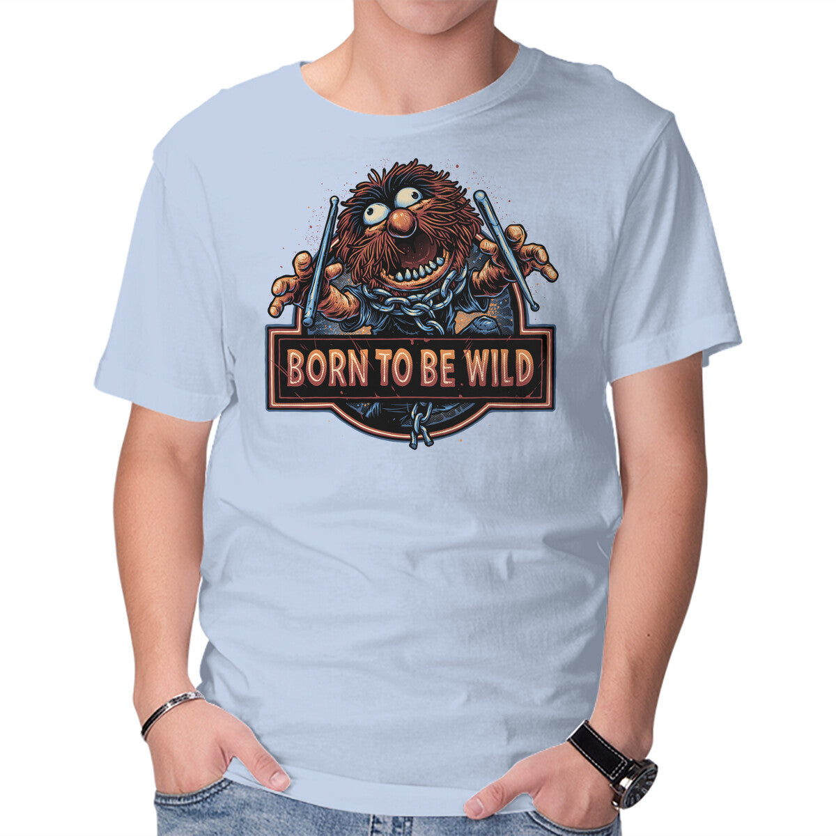 Be Wild – Music Graphic T-Shirt in blue, product display