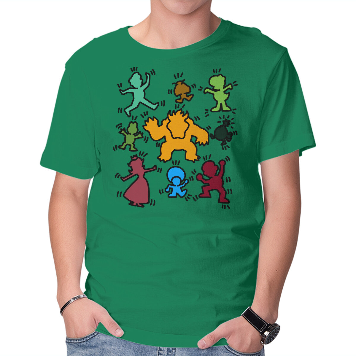 Classic Game Doodle in green, product view