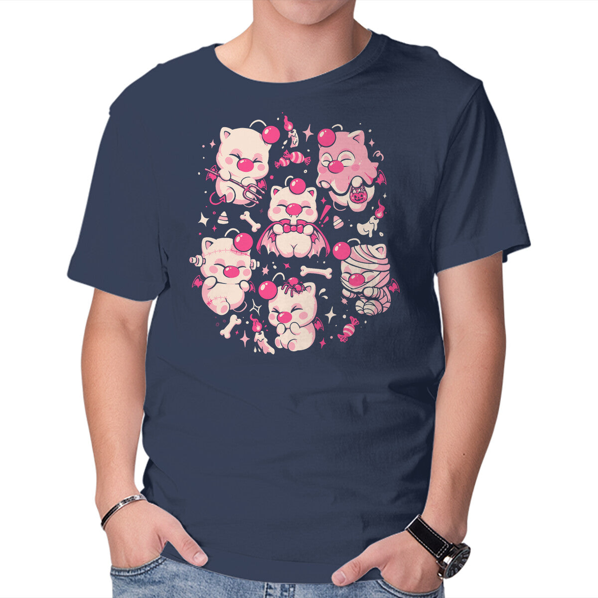 Creepy Cuties – Halloween Graphic T-Shirt in navy, product display