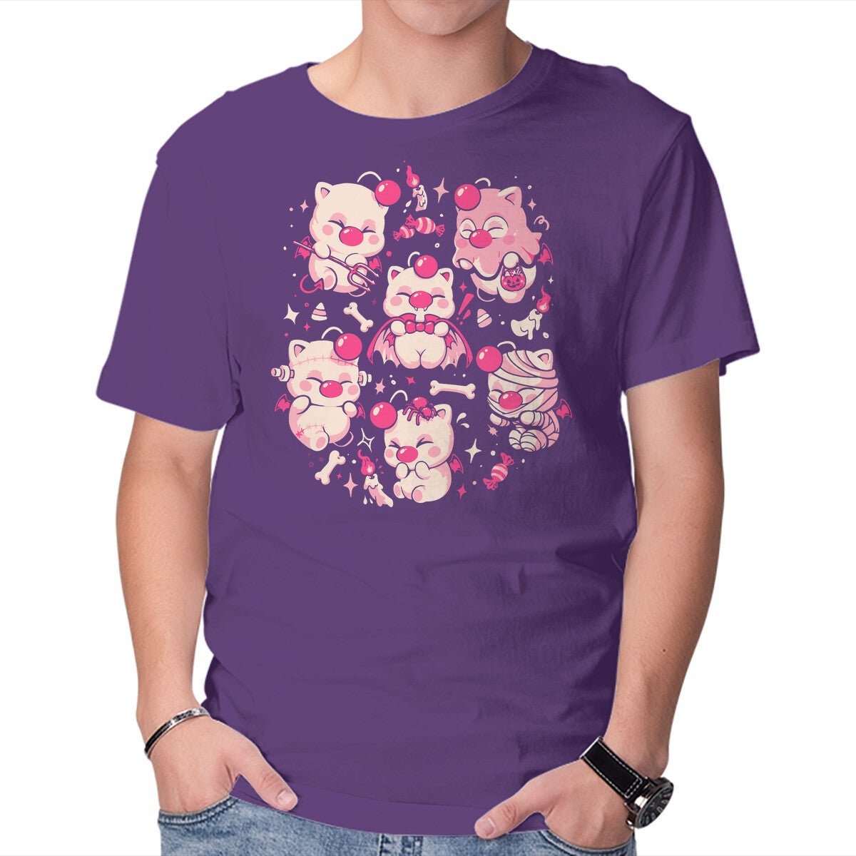 Creepy Cuties – Halloween Graphic T-Shirt in purple, product display
