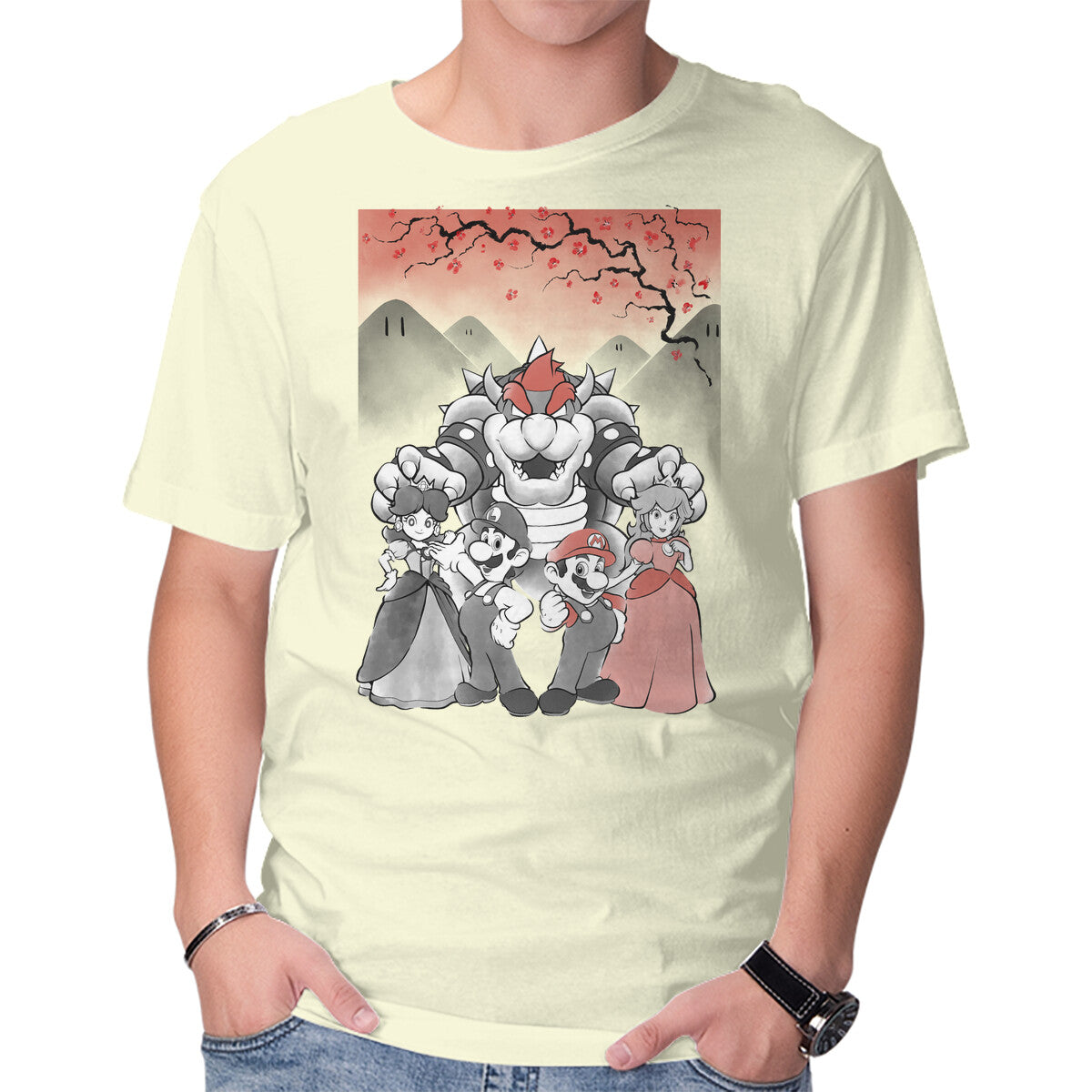 Mushroom Club Sumi-E – Gaming Graphic T-Shirt