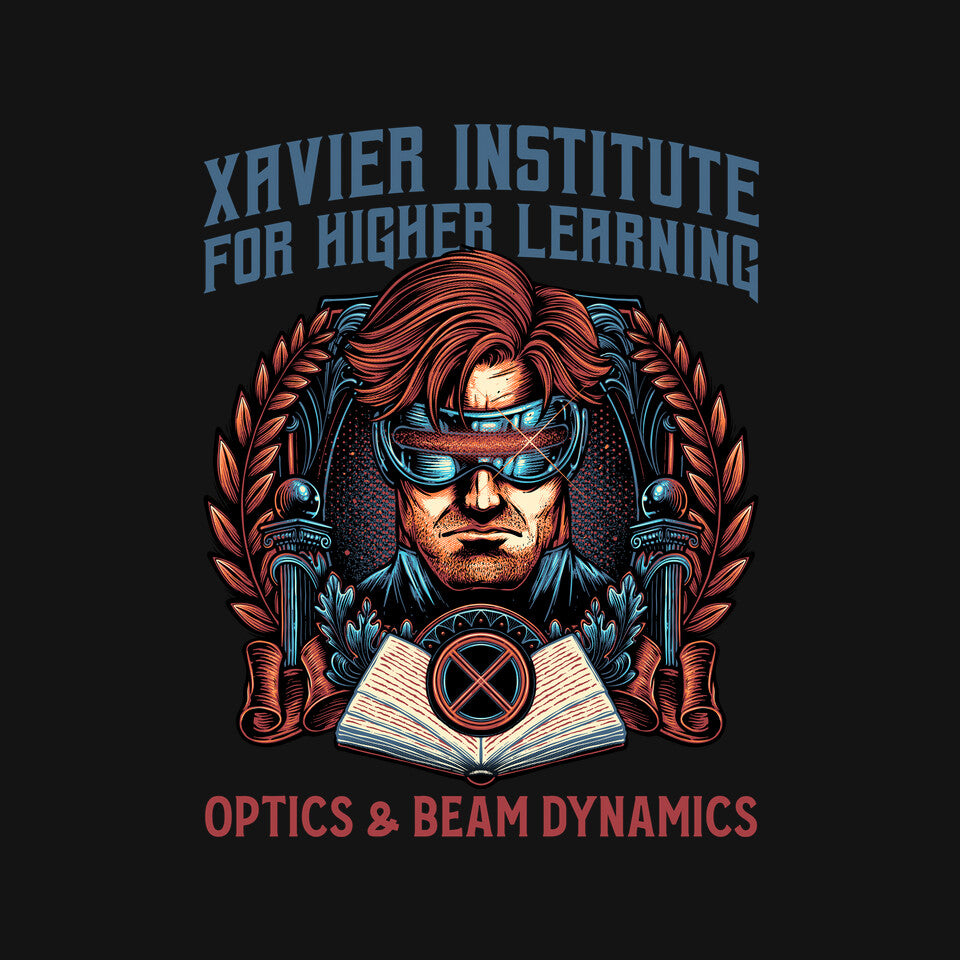 Optics And Beam Dynamics – Sci-Fi Graphic T-Shirt design artwork for black graphic T-shirt