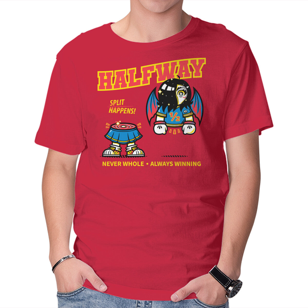 Halfway – Horror Graphic T-Shirt in red, product display