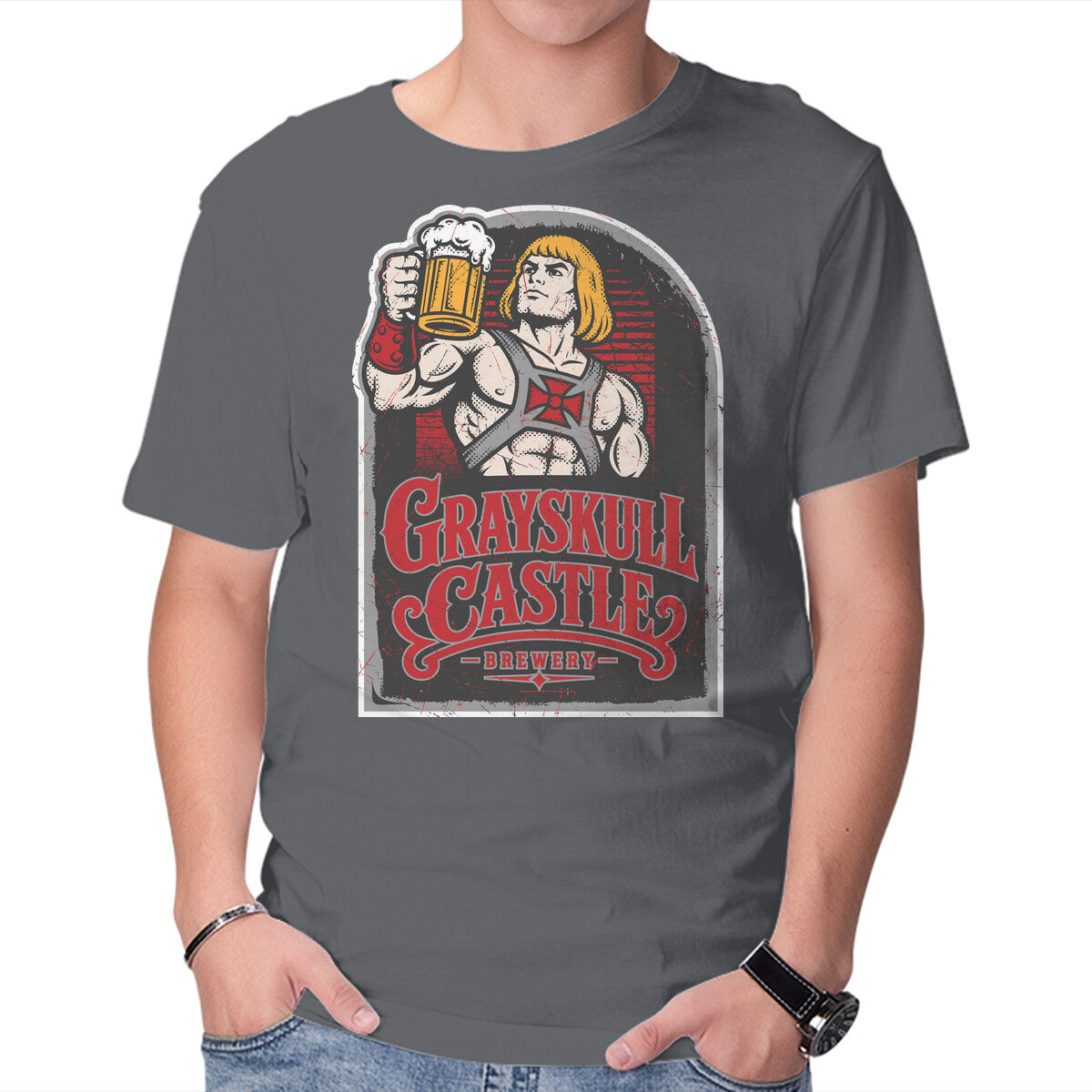 Grayskull Castle Brewery – Fantasy Graphic T-Shirt in charcoal, product display