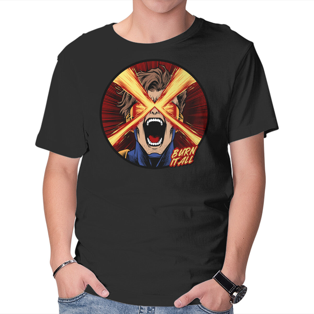 Eye Of Destruction – Sci-Fi Graphic T-Shirt in black, product display