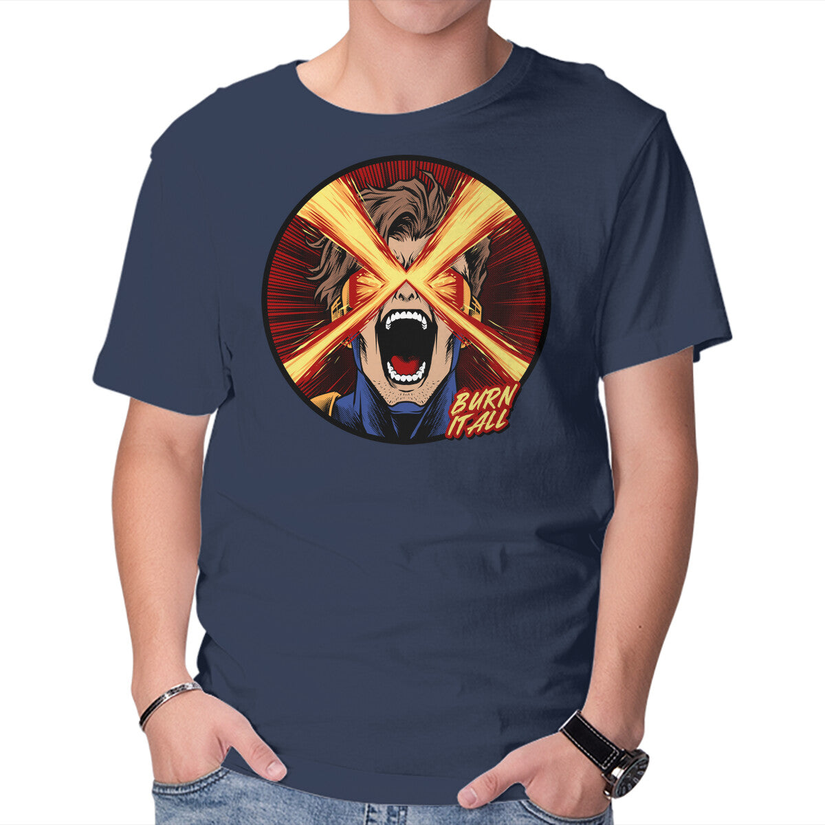 Eye Of Destruction – Sci-Fi Graphic T-Shirt in navy, product display