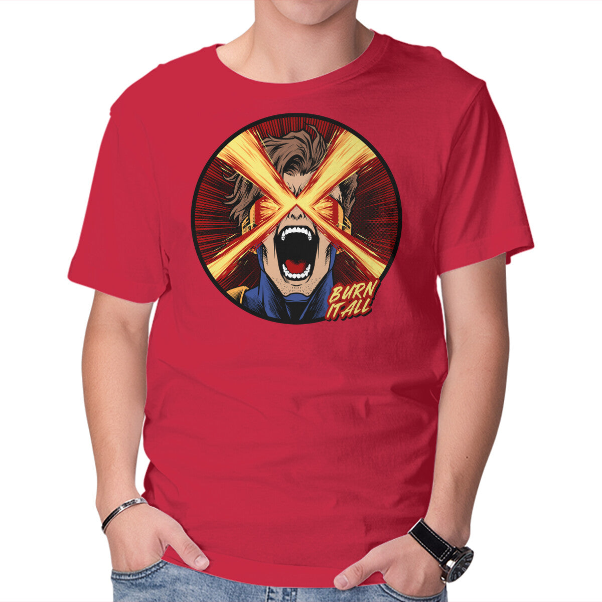 Eye Of Destruction – Sci-Fi Graphic T-Shirt in red, product display